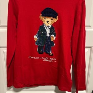Ralph Lauren Red Polo Bear Long Sleeve Shirt